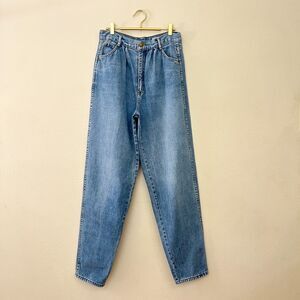 Vintage Tres Jolie 100% Cotton Denim High Rise Mom Jeans Med Stone Wash Sz 13/14